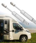 Heavy Duty Pair Of Four Inch Five Pound Gas Spring Lift Supports With Solid Carbon Steel Build Universal For Rv Car Truck Boat Hoods And Tailgates on RV.