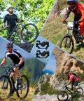 Cyclists with bikes and Aluminum Alloy Mechanical Disc Brake Caliper Set For Front And Rear Universal Fit For Folding Road Mountain And BMX Bikes Beefed Up Lightweight Rust Resistant Calipers Ideal For Upgrades And Replacements