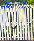 Tough As Nails Heavy Duty Gate Chain Lock With Carabiners 20 Inch Black securing white fence gate outdoors
