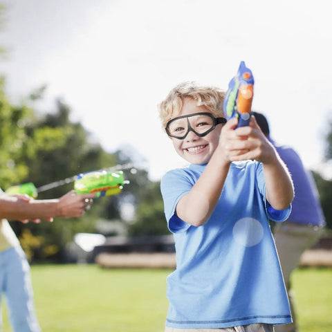 Dope 2 Pack Kiddo Protective Eyewear With Killer Wind Blocking Frame And Ultra Comfy Foam Cushions For Foam Blaster Nerf Games Clear Lens Safety Goggles With Adjustable Strap