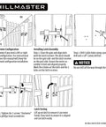 Instruction diagram for installing Hillmaster Sturdy Six Inch Farm Flip Fence Gate Latch And Barn Door Lock Flip Latch Hardware in matte black.
