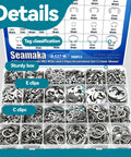 900Pcs E Clips And C Clips All In One Assortment Kit In 304 Stainless Steel Circlips Retaining Rings for gears in box with sizes marked