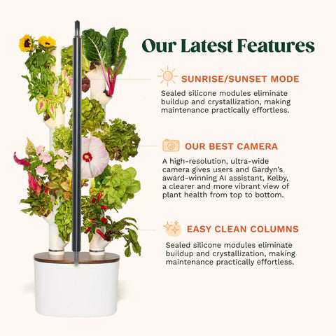 Vertical Hydroponics Garden System For Indoor Growing With Grow Lights Compact Smart Tower so you can grow 16 non GMO plants