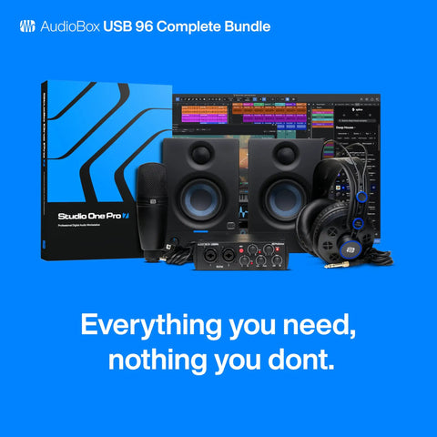 USB Audio Interface 2x2 Bundle With Studio One Pro For PC And Mac 24 Bit 96 KHz Recording Complete Home Studio Pack display