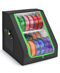 Heavy Duty 3D Printer Filament Storage Box With 21 Spool Capacity, 2-Tier Filament Rack Organizer showing colorful spools