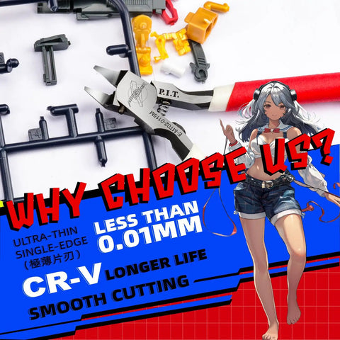 4.8 Inch Single Blade Model Nipper With Non Slip Grip For Gunpla Sprue Cutting displayed next to plastic sprues