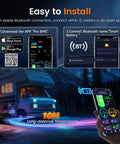 No Sweat Bluetooth Battery Monitor With 400A Smart Shunt showcased on a smartphone app for real-time voltage tracking.