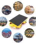Heavy Duty Swivel Machinery Moving Skates Featuring Smooth Rollin Pu Or Tough Steel Wheels, used in various industrial settings.