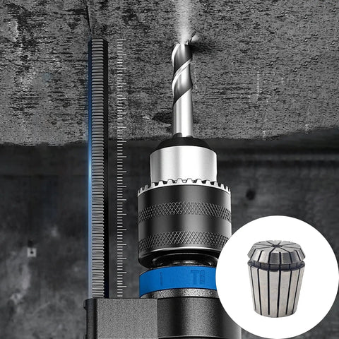 CNC milling machine drill with 2 Pack ER32 Spring Collets 1/4 Inch High Precision Collet Chuck inset, enhancing tool grip.