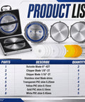 Top Shelf 8 Inch Stacked Dado Blade Set Packing 42 Razor Sharp Teeth And 24 Precision Shims For Standard Five Eight Inch Arbor Table Saws Cuts Clean Like Butter Without Breaking A Sweat with blades and shims in case.