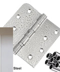Top Shelf Heavy Duty 304 Stainless Steel Door Hinges 3 Pack 4x4 Inch showing water droplets for rust proof durability.