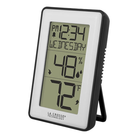 Side view of Indoor Temperature Station With Humidity Alerts For Home Comfort Real Time Temp And Humidity Readouts Customizable Alerts And Easy Setup To Keep Your Space Cozy All Day