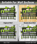 Power Tool Organizer Wall Mount Heavy Duty Metal 4 Layer 8 Slots Drill Holder on different wall surfaces