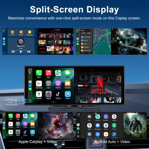 11 Inch CarPlay Screen With Built In Netflix YouTube TikTok And Other Apps Wireless Car Stereo For Apple CarPlay And Android Auto HD