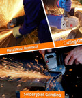 Image showcasing Straight Shooter 25 Pack Of 4.5 Inch Depressed Center Grinding Wheels in action on metal rust removal and grinding.