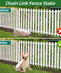 Before and after using 12 Inch Rebar J Hook Ground Stakes 16 Pack Heavy Duty Galvanized Fence Stakes Tough As Nails For Chain Link Fences
