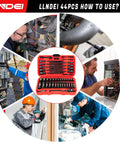 Your Go-To Quarter Inch Drive Socket And Nut Driver Set 44-Pc Kit With Deep And Shallow Metric Sockets From 4Mm To 15Mm in use