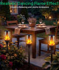 Outdoor Solar Torch Lights Flickering Flame Waterproof Pathway Lighting Six Pack For Garden Patio Yard Landscape