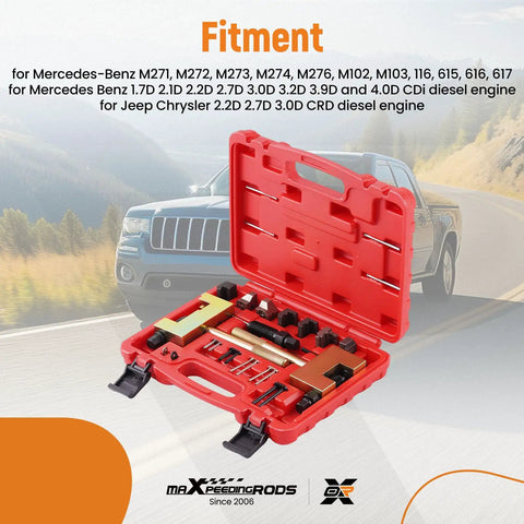 Timing Chain Removal Kit For Mercedes Benz M271 M272 M273 Diesel Engines Camshaft Riveting Tool Set in red case