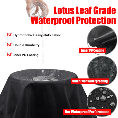 Water pouring on 52 Inch Heavy Duty Grill Cover For Outdoor BBQ Gas Grills, showcasing waterproof protection