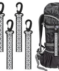 Double Sided Reflective Safety Keychain 4 Pack With Plastic Buckle For Backpack Running Cycling Hiking Black Reflective Tags