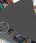 Waterproof Triangle Shade Sail 16ft x 16ft x 16ft Dark Grey for Outdoor Patio Garden Backyard UV Resistant, showing water resistance.