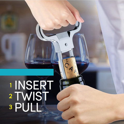 Killer Stainless Steel Two Prong Wine Opener Designed For Vintage Bottles And Fragile Corks Classic Cork Puller That Slides Clean Right Off Without Messing Up Your Fine Wine Pour Killer Wine Bar Essential Gift For Serious Hosts