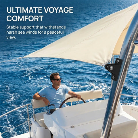 Premium Boat Bimini Top Hardware Kit Featuring Eye End Cap, Jaw Slide Deck Hinge And Adjustable Plastic Marine Canopy Fittings Perfect For 22mm Tubing Upgrades On Any Vessel For Smooth Sailing Adventures on boat canopy support