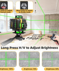 16 Lines Laser Level With Tripod For DIY Projects Self Leveling For Indoor Use Two Batteries Included High Accuracy Cross Line Tool Built For Handyman Pros, green beam in room