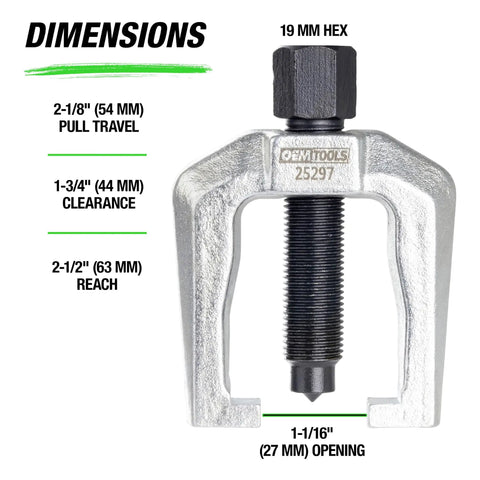 1 1/16 Inch Tie Rod End And Pitman Arm Puller Built Tough Drop Forged Removal Tool For Cars And Light Trucks, Heavy Duty 2-1/16 Inch Yoke, Fast, Effort Saving Pro Grade Performance. 19 mm hex