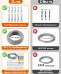 Comparison of Beast Heavy Duty 220 Feet One Eighth Inch Vinyl Coated Stainless Steel Wire Rope Kit with competitor's kit