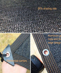 Close-up of Ninety Percent Shade Cloth For Garden And Patio, 10x10 Ft Outdoor Shade Fabric Tarp With Grommets, UV Resistant Sun Shade Netting