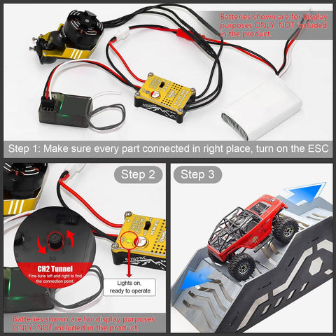 Installation of 2204 2400KV Brushless Outrunner Motor With Transmission And 30A Mini ESC For SCX24 Axial 1 24 RC Car Truck