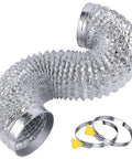 Heavy Duty 4 Inch Flexible Dryer Vent Hose Kit 3 Feet Long with 6-Ply Aluminum Foil Ducting, Extra Thick, Includes 2 Hose Clamps