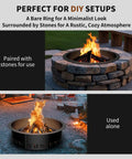 Smokeless Fire Pit Ring Insert for Outdoor Use Heavy Duty Metal Round Ring With 30 Inch Inner Diameter and 36 Inch Outer Diameter