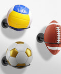 Metal Ball Holder Rack Wall Mounted Two Piece Set Black Heavy Duty Wall Display Storage For Soccer Basketball Volleyball Rugby Football Easy Install With Screws