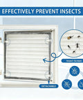 Premium White Aluminum Louvered Access Door For Standard Drywall Walls Delivering Solid Ventilation And Sleek Utility Panel Cover With No Fuss Install And Sharp Home Upgrade Appeal, with insect screen.