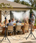 Outdoor Patio Misting System With Adjustable Five Point Seven Five Foot Spray Stand Twenty Six Point Five Foot Water Supply Line