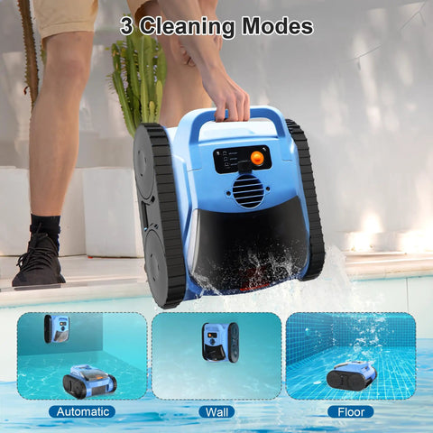 Cordless Robotic Pool Cleaner For Inground Pools 2026 Upgrade, Wall Climbing And Waterline Scrubbing 3 Cleaning Modes