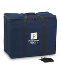 Adult CPR Training Manikins Four Pack Featuring Diversity Skin Tones AHA Certified Gear in a navy blue carry case with logo.