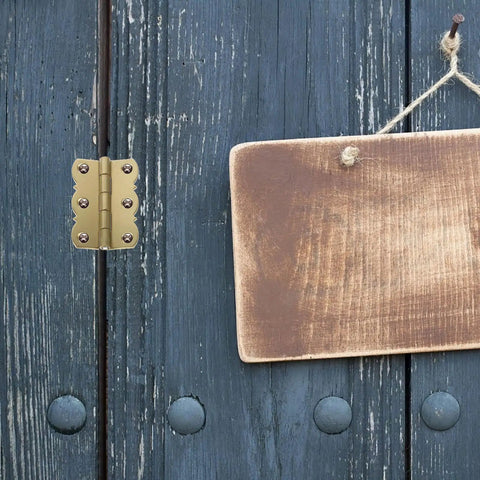 Golden Brass Piano Music Stand Hinges With Thick Bearings Old-School Vintage Style on wood door