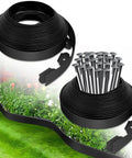 No Dig Garden Edging Kit With 100 Ft Of Flexible Tool Free Lawn Border Coil In Black Includes 100 Spikes For Easy Install