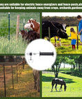 Spring Loaded Electric Fence Gate Handle Kit With T Post Insulators And Double Hook Set Plastic Post Anchors with livestock