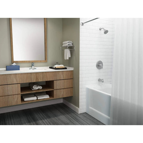 Modern bathroom with Colony Pro Single-Handle Centerset Bathroom Faucet With Durable Metal Construction Easy One-Person Install