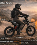 Beast 3000W Electric Dirt Bike For Teens And Adults 40 MPH Top Speed 53 Mile Range 48V 23Ah Battery 14 And 12 Inch Tires Dual Disc Brakes Full Suspension Off Road Ride, side view