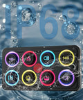Waterproof Beefy 8 Gang Switch Panel 12V 24V IP68 with Four Modes Toggle Momentary Pulse SOS Eight Color Backlit in water splash