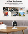 Outdoor Security Camera 2K Ultra Clear Home Surveillance With Color Night Vision AI Human And Pet Detection on table