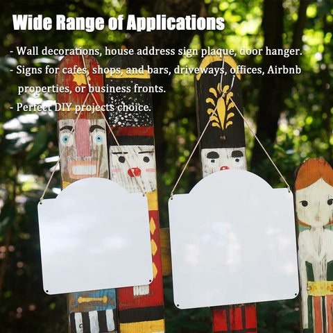 Six Pack Ten Inch Sublimation Metal Sign Blanks For Doors And Walls Two Sided Aluminum Address Plaque Hangers Outdoor Display