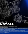 Illustration showing installation steps for Alternator Replacement 12V 60A CW Drop-In Fit 2.4L 1985-1991 Pickup, 4Runner 2.4L 1985-1992 Auto, Celica 2.4L 1985.