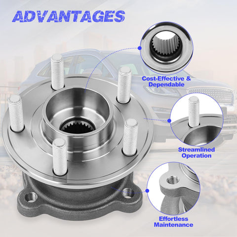 Rear Wheel Hub Bearing Assembly For 2013-2019 Escape And 2015-2019 MKC with roller bearings, HA590479 And 512500, front view